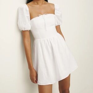 Reformation White Linen Dress